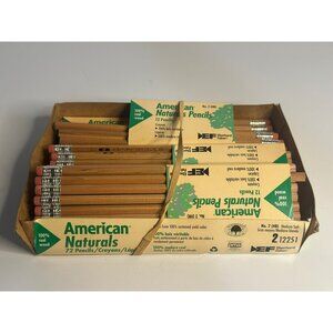Vintage Eberhard Faber American Naturals #2 HB Pencils - Natural Wood - 63 PCS